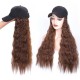 Fashion ear flaps hip hop hats custom women's wig baseball cap with hair